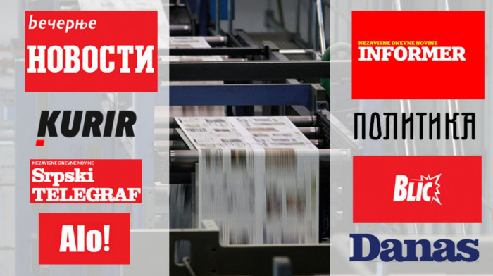 Naslovne strane dnevne štampe za subotu, 10. maj
